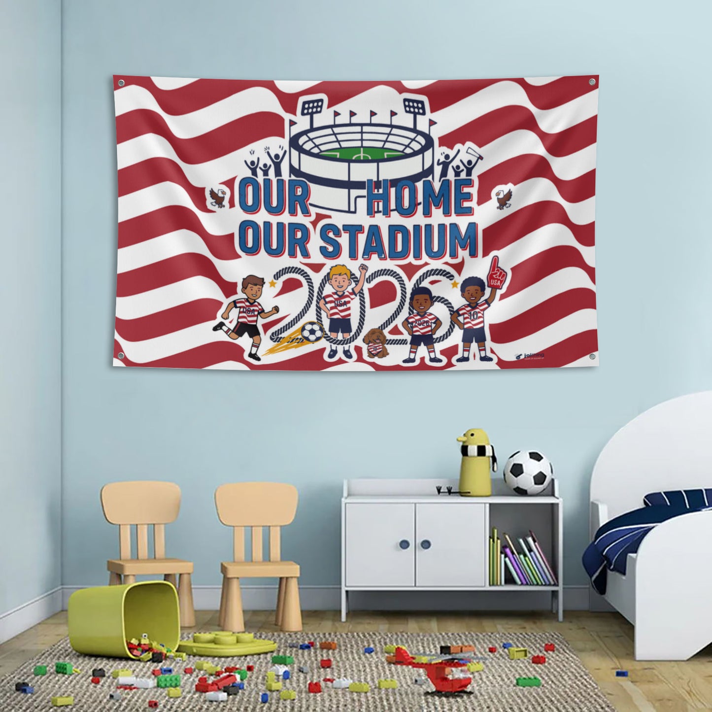 joithing USA Game Day Flag — 2026 Fan Edition · American Wave