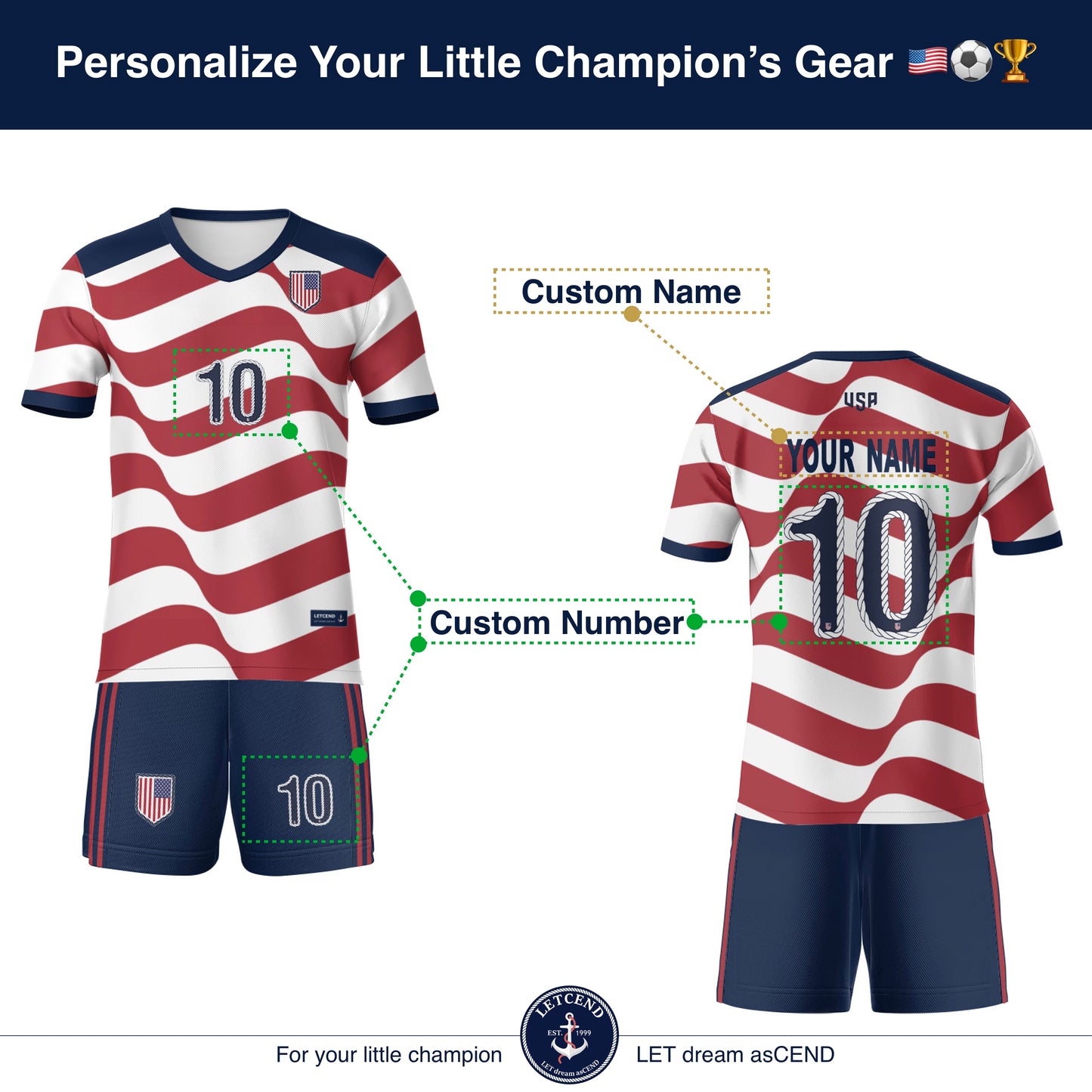 joithing Kids Soccer Jersey — 2026 USA Fan Edition · American Wave