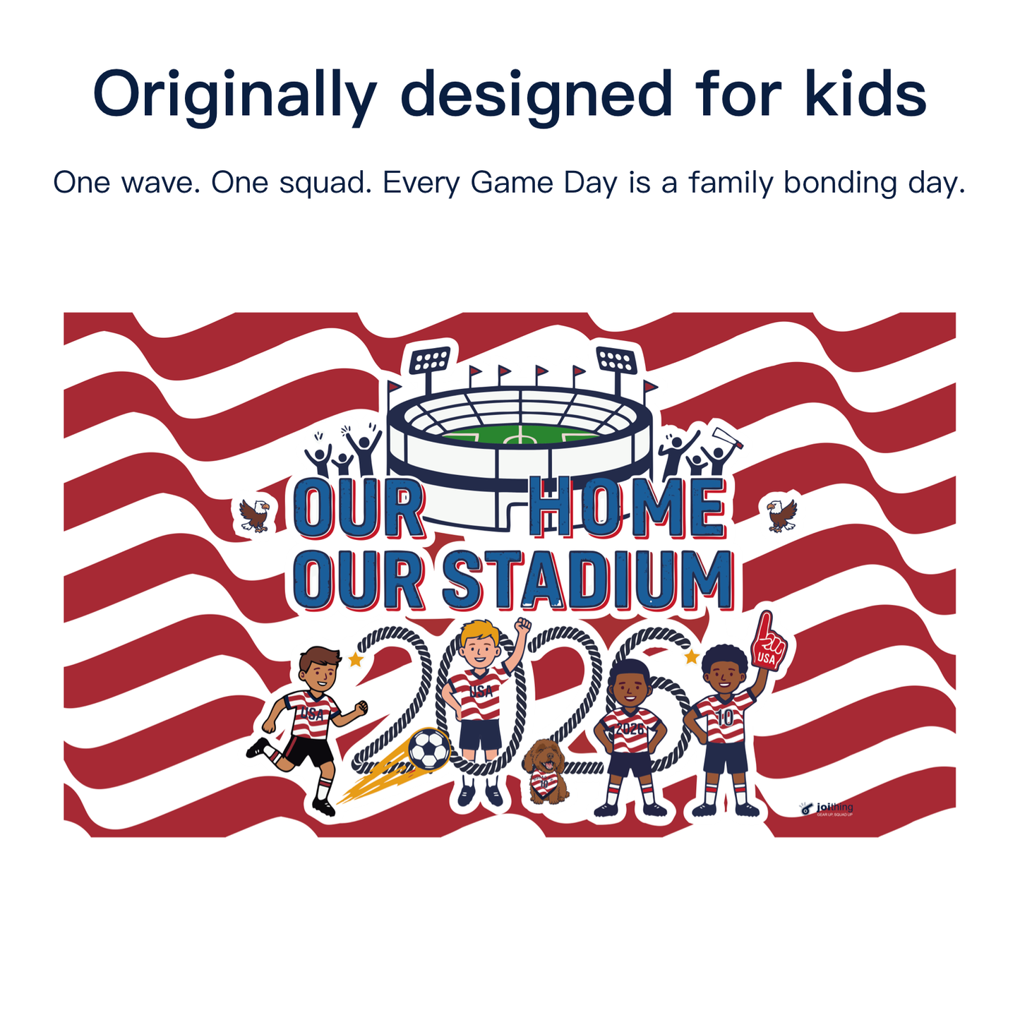 joithing USA Game Day Flag — 2026 Fan Edition · American Wave