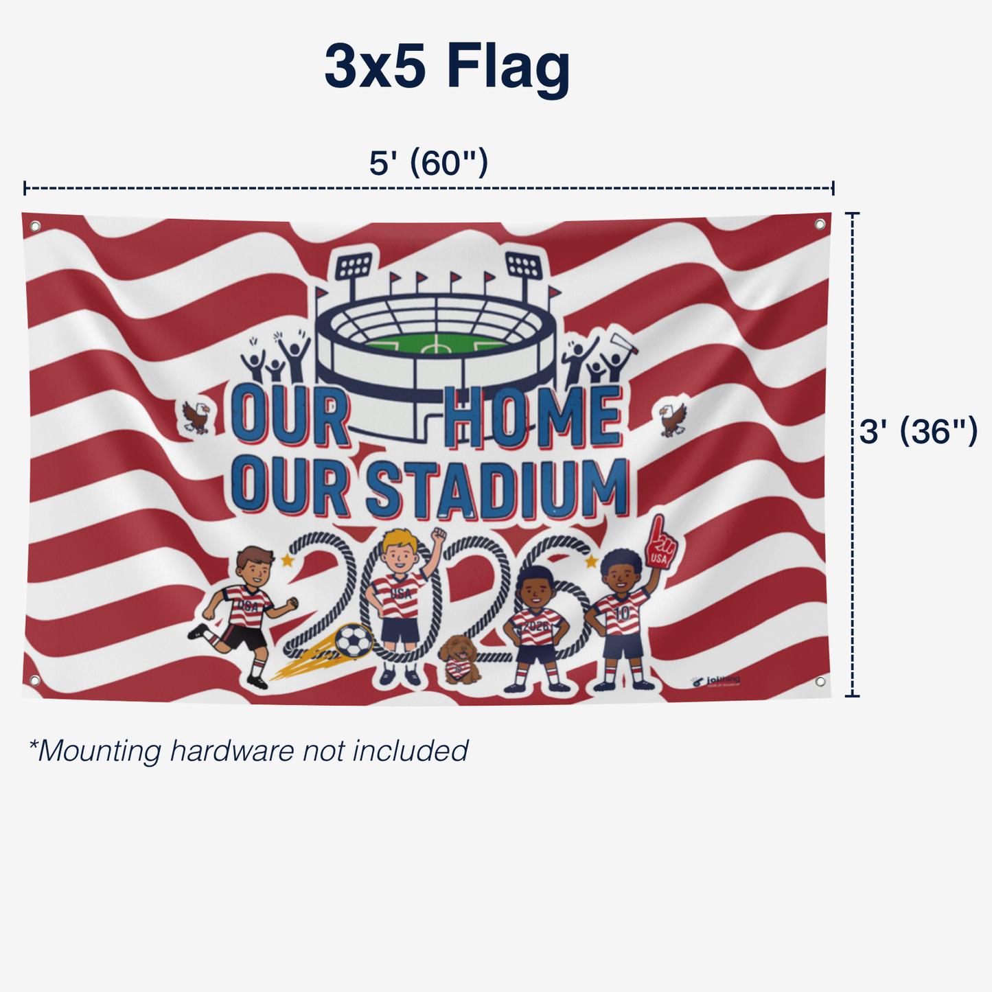 joithing USA Game Day Flag — 2026 Fan Edition · American Wave